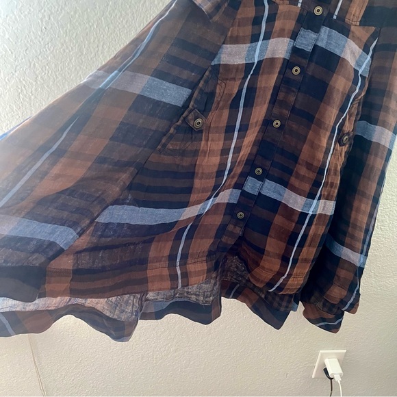 Anthropologie Holding Horses Plaid Shirt Dress, size 4 - Picture 6 of 12